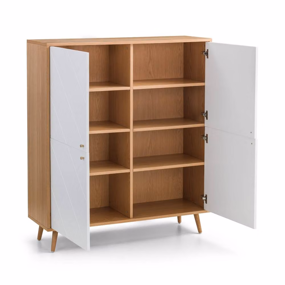 Cheshire Premium Morven 4 Door Freestanding Cabinet in White and Oak – 2