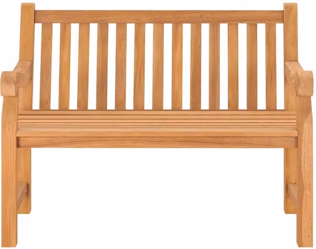 Berkfield Home Garden Bench in Brown Solid Teak Wood, Width: 114 cm – 1