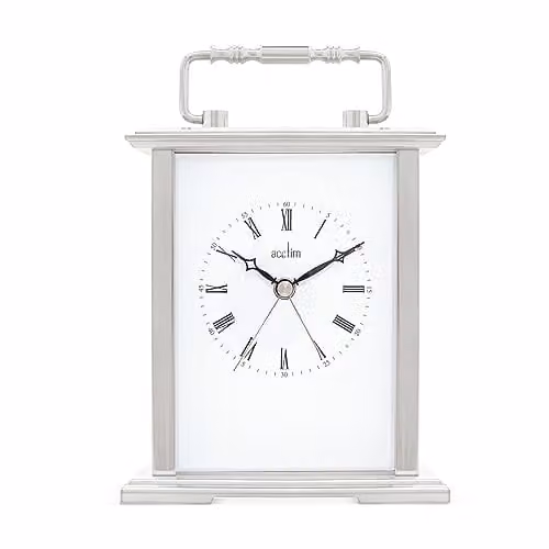 Acctim Gainsborough Silver Polished Metal Quartz Mantel Clock – 1