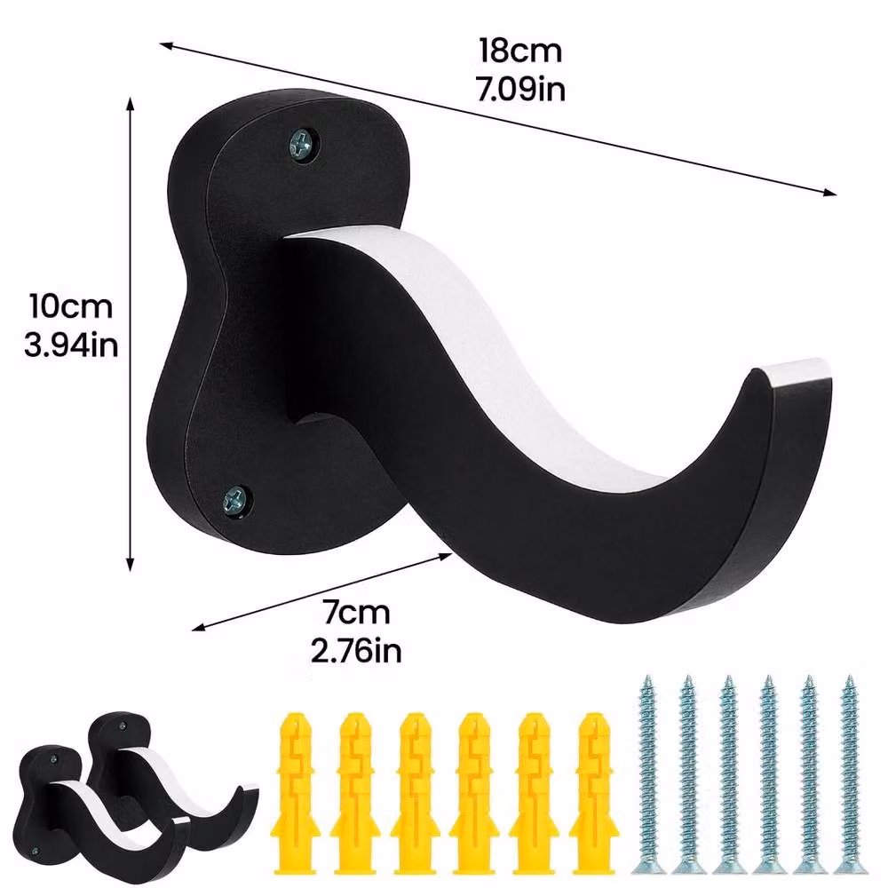 Havendro Black Wooden Surfboard Wall Mount Rack Set with Shelf – 2