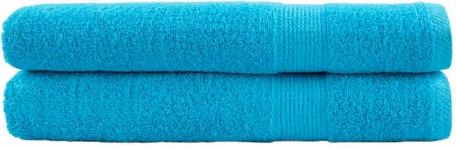 Berkfield Home SOLUND Premium Cotton Sauna Towels, 2 Pack, Turquoise Blue, W: 80 cm, L: 200 cm, 600 gsm