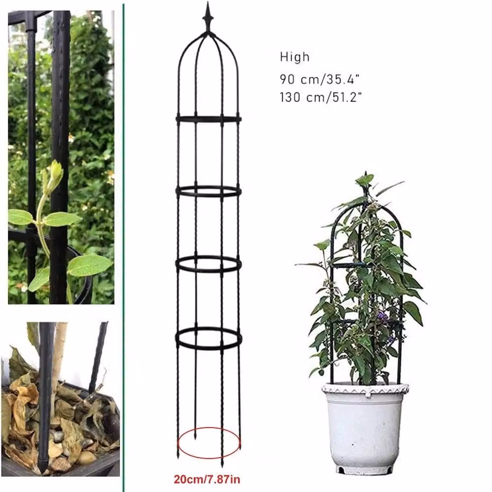 Nordara Black Metal Garden Trellis Tower for Climbing Plants and Vine Support – 2