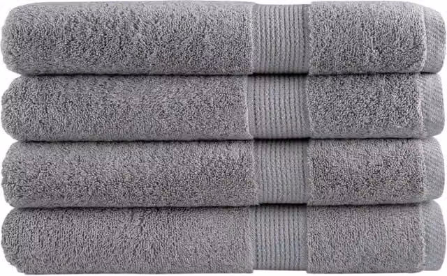 Berkfield Home SOLUND Premium Cotton Terry Sauna Towels, 4 Pack, Grey, W: 80 cm, L: 200 cm, 600gsm – 1