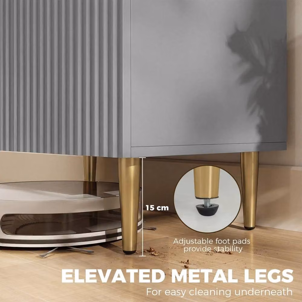 EONLION Grey Sideboard Buffet Cabinet with Adjustable Shelf – 3