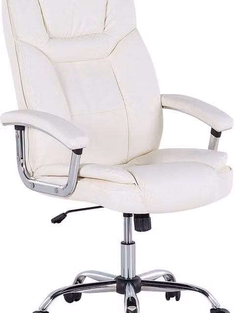 Wyld Haus Executive Office Chair in Beige Synthetic Leather