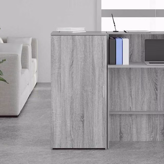 Berkfield Home Modern Grey Storage Cabinet with Hinged Doors and Internal Shelves, W: 50 cm, D: 45 cm, H: 103.5 cm