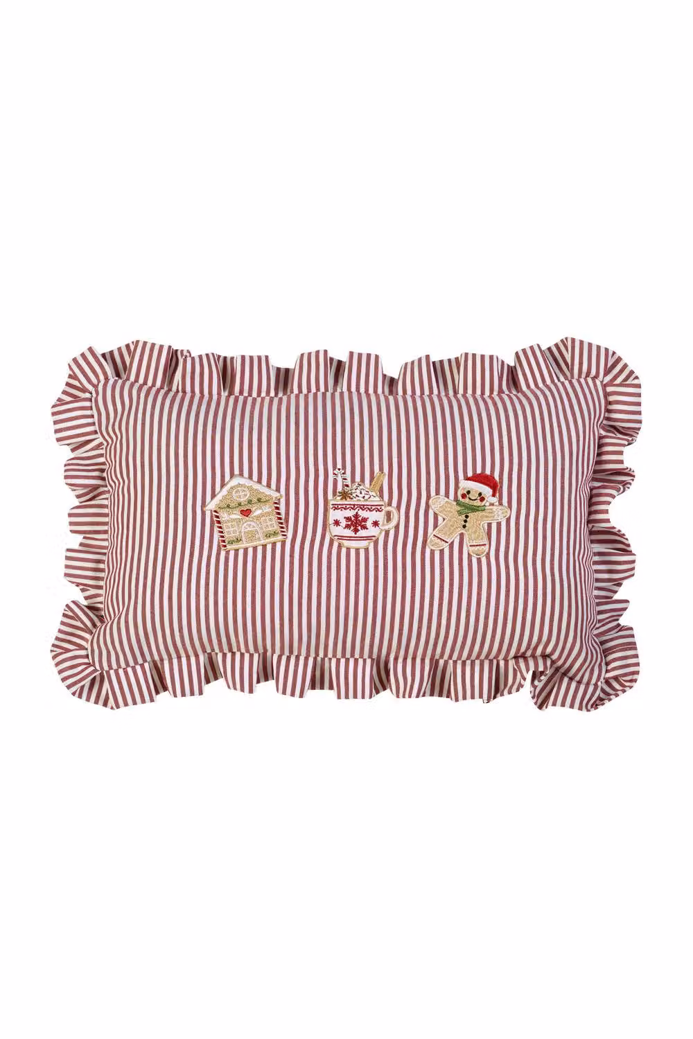 Catherine Lansfield Christmas Gingerbread Stripe Rectangular Cushion in Beige, W: 50 cm, H: 30 cm, D: 30 cm – 2