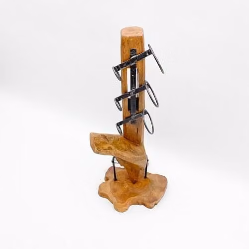 Minster Wine Bottle Holder in Brown, W: 30 cm, D: 20 cm, H: 70 cm