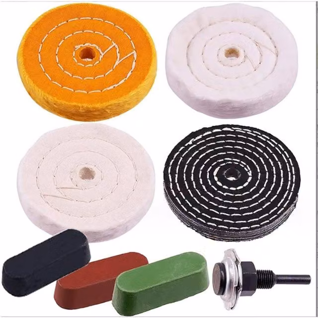 SPETLEK 8-Piece Multicolour Cotton Spiral Stitched Buffing and Polishing Wheel Mop Set