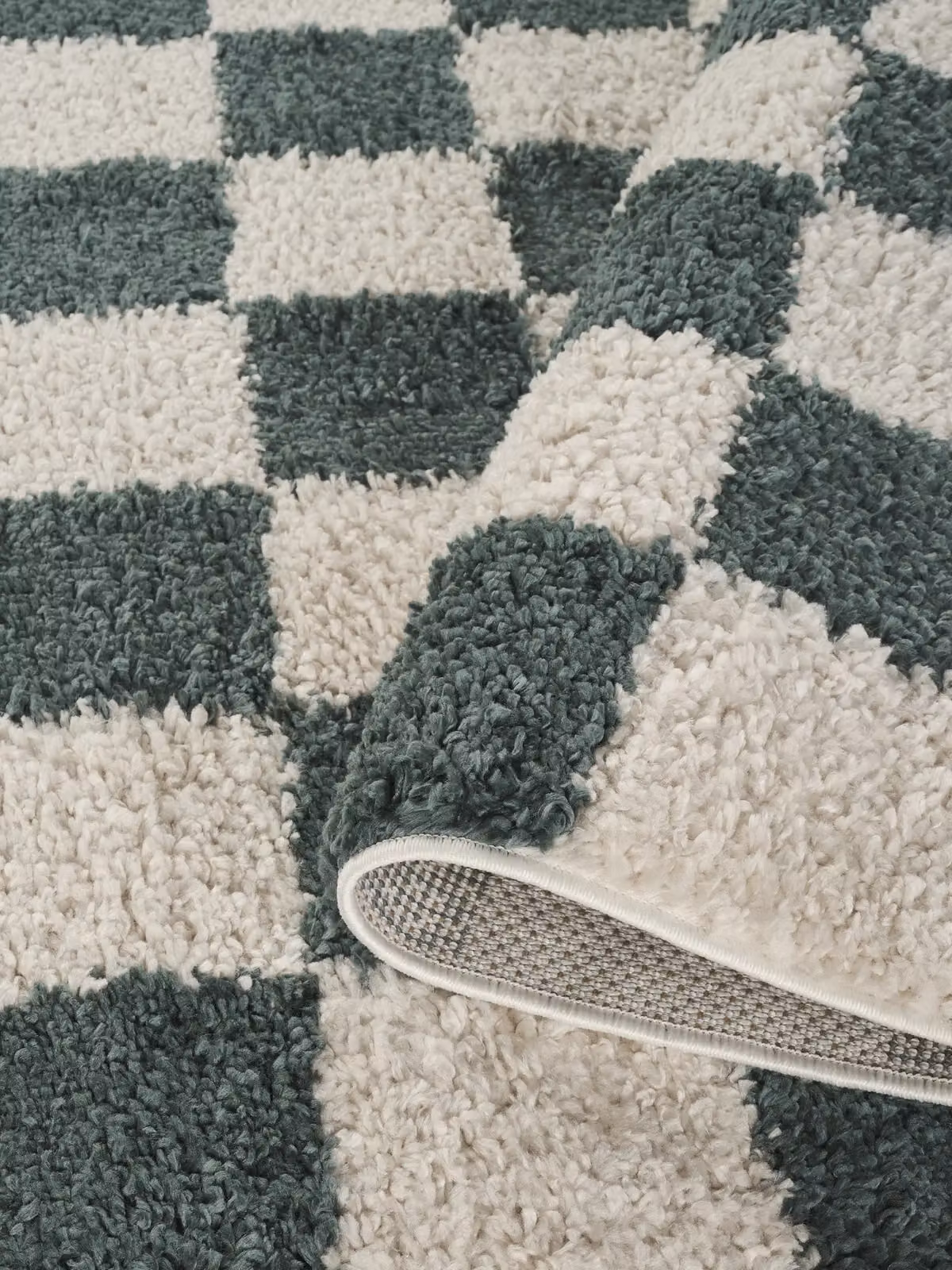 Desire Rugs Chester Modern Checked Shaggy Area Rug, Green, W: 60 cm, L: 220 cm – 3