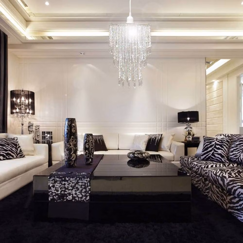 Berkfield Home Transparent Crystal Pendant Chandelier, W: 22.5 cm, D: 22.5 cm, H: 30.5 cm – 6