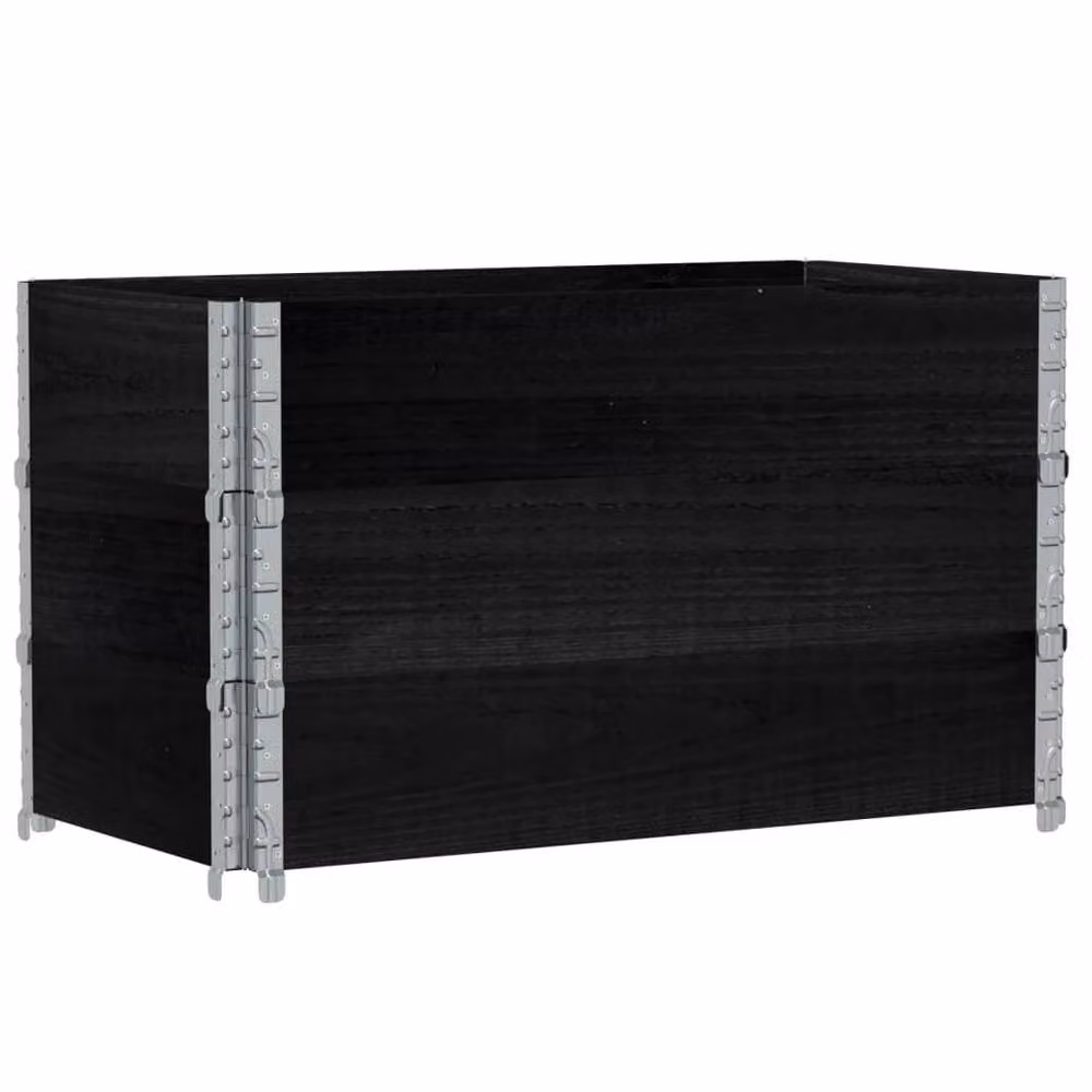 Berkfield Home Garden Black Wooden Raised Bed Planter with Galvanised Steel – 2