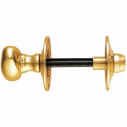 Loops Oval Thumbturn Lock with Coin Release Handle in Polished Brass Gold