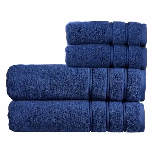 Christy Antalya 4 Piece Luxury Turkish Cotton Towel Set in Blue, 600GSM