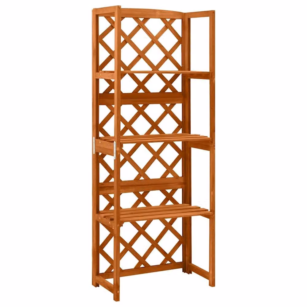 Berkfield Home Brown Solid Wood Trellis with Shelves, W/D/H: 55 x 30 x 140 cm – 2