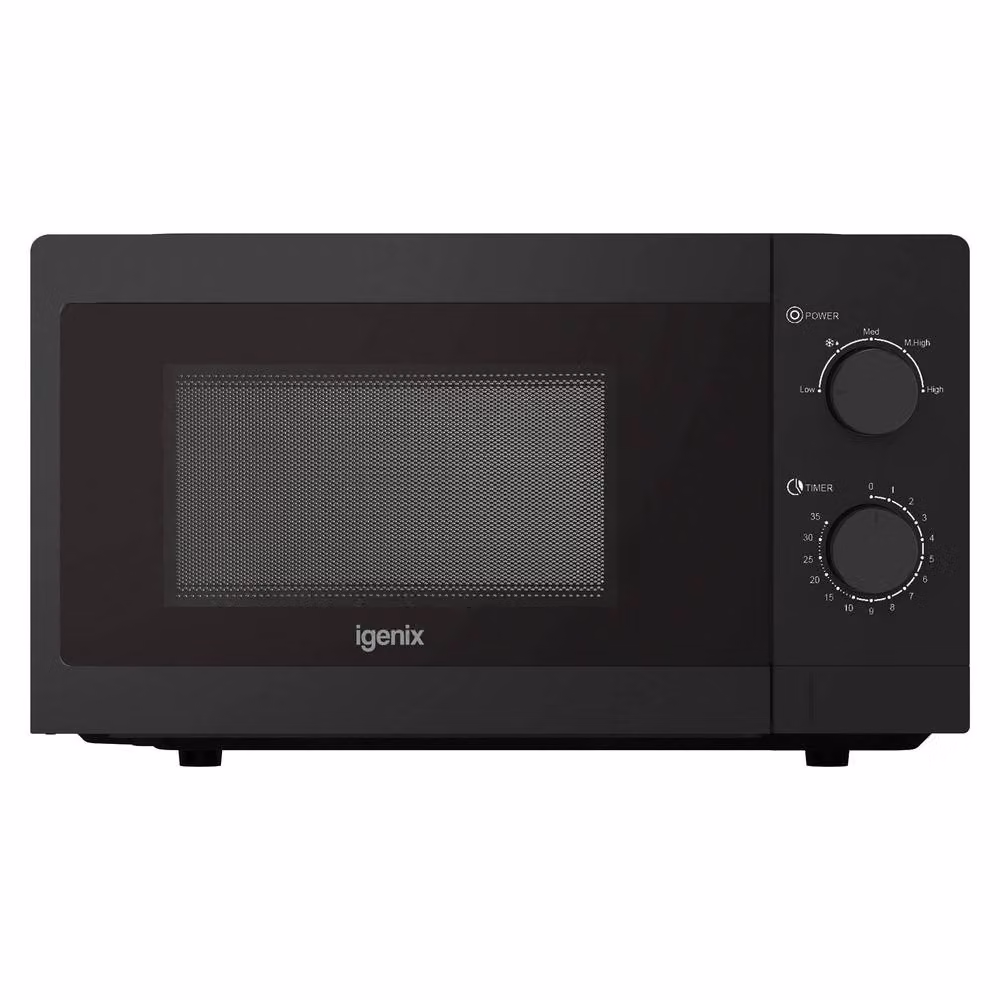 Igenix 20L 800W Manual Solo Countertop Microwave, Black – 2