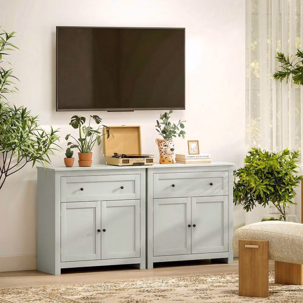 STILVORA Modern Green and Black Sideboard with Drawer and 2 Doors – 4