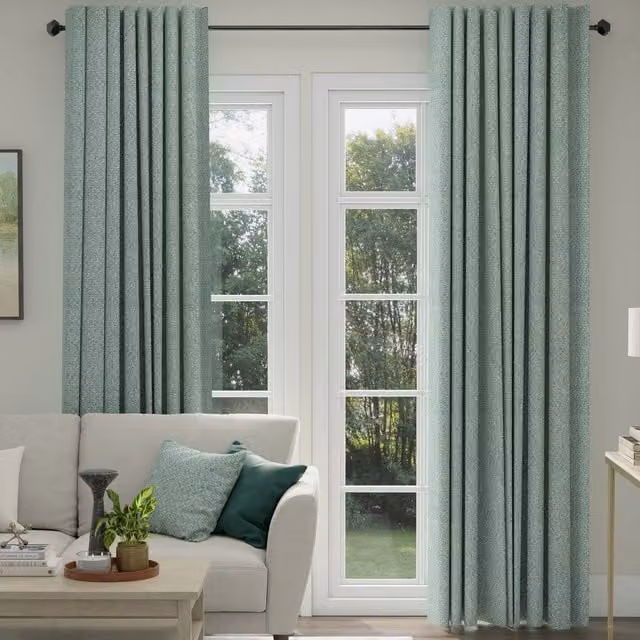 ANTE DECOR Hera Made To Measure Blackout Fabric Curtains in Seafoam