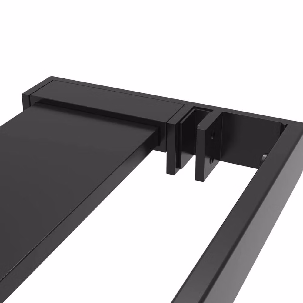 Berkfield Home Wall-Mounted Aluminium Shower Shelf in Matt Black, Width: 118 cm – 4