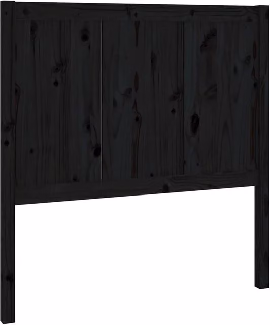 Berkfield Home Black Solid Pine Wood Bed Headboard, W: 95.5 cm, D: 4 cm, H: 100 cm