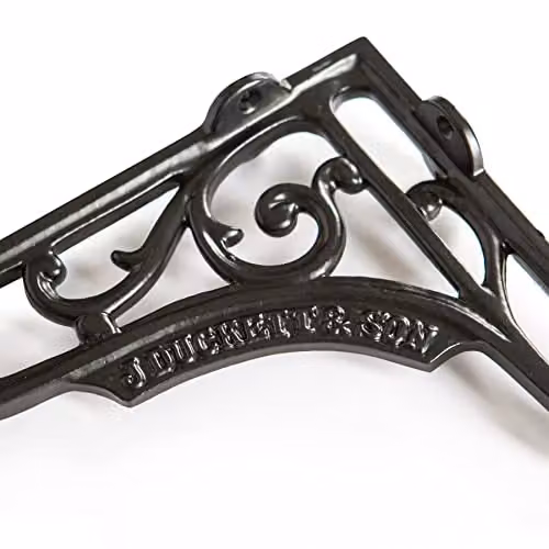 Hammer and Tongs Ornate Iron Shelf Bracket in Matt Black, Pack of 4 – 2