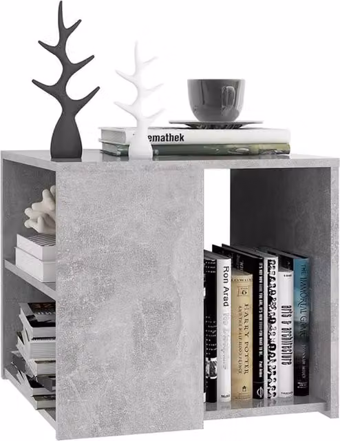 Berkfield Home Modern Square Side Table in Grey MDF, W/D/H: 50 x 50 x 45 cm