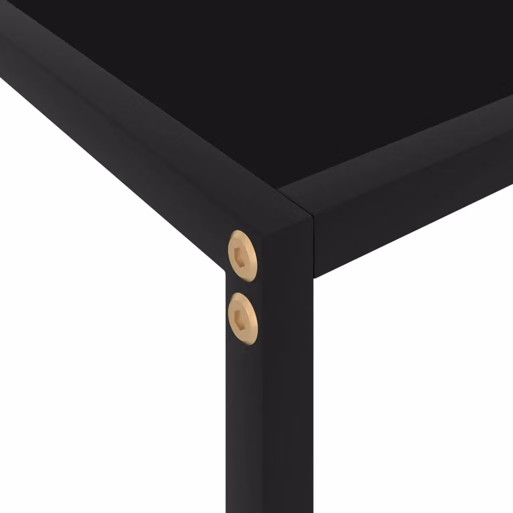 Berkfield Home Modern Black Console Table with Tempered Glass, W/D/H: 100 x 35 x 75 cm – 4