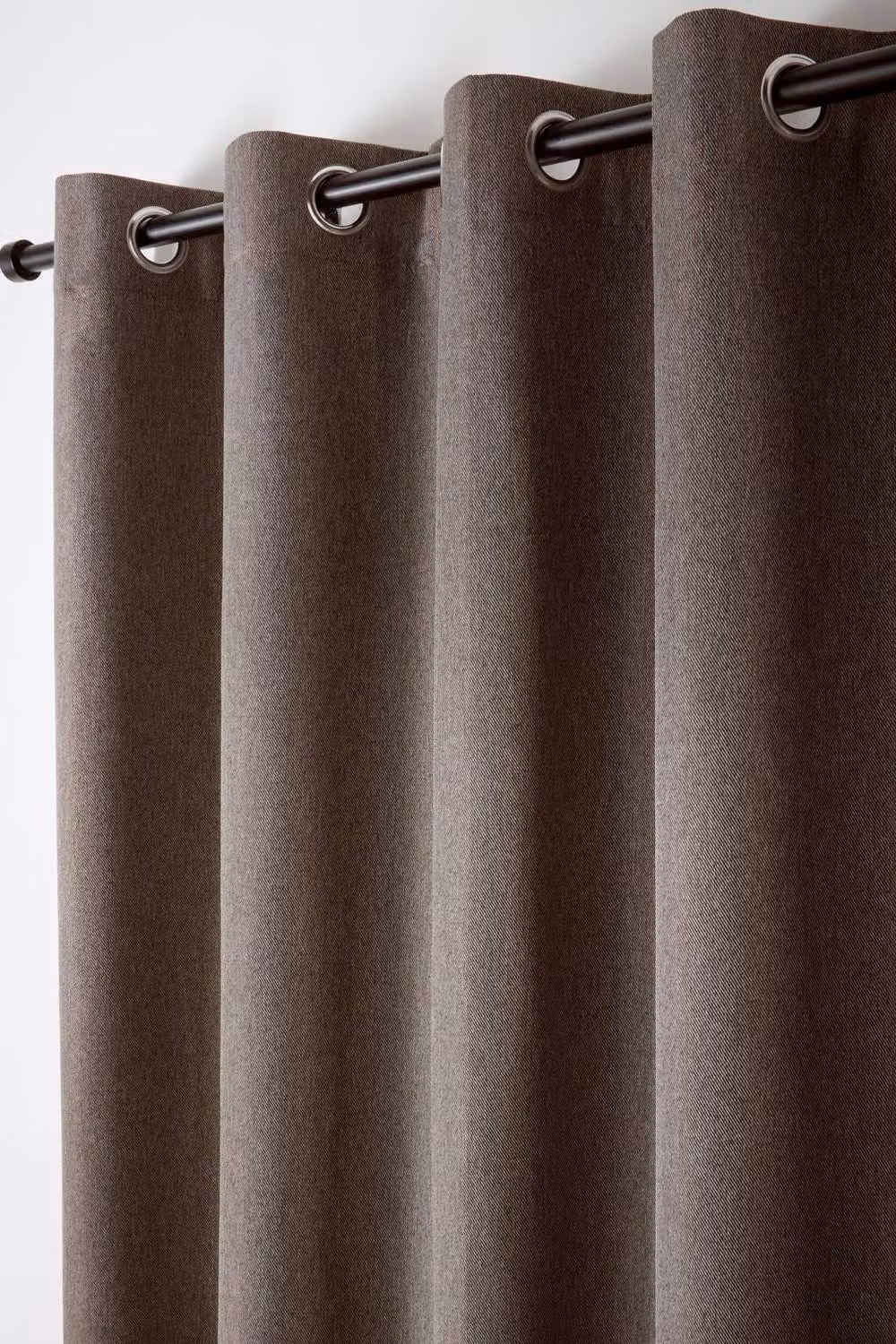 Curtina Plain Twill Woven Texture Blackout Eyelet Curtains in Brown, Width: 229 cm, Drop: 183 cm – 2