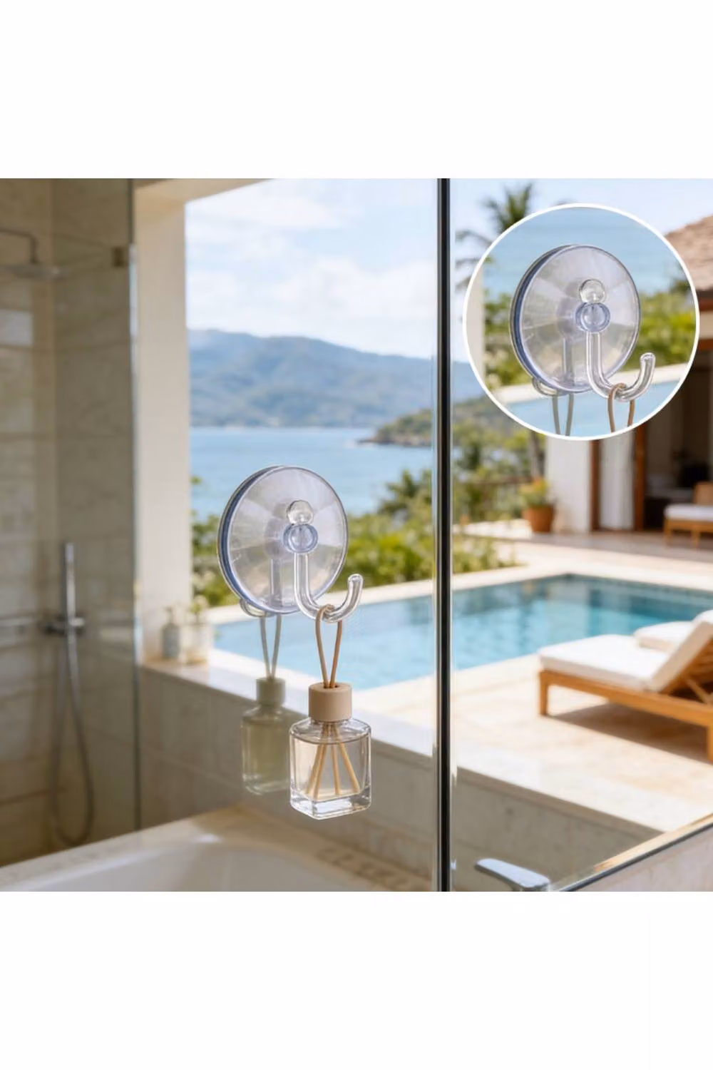KDMD 12-Piece Clear Reusable Plastic Vacuum Suction Window Hooks – 2