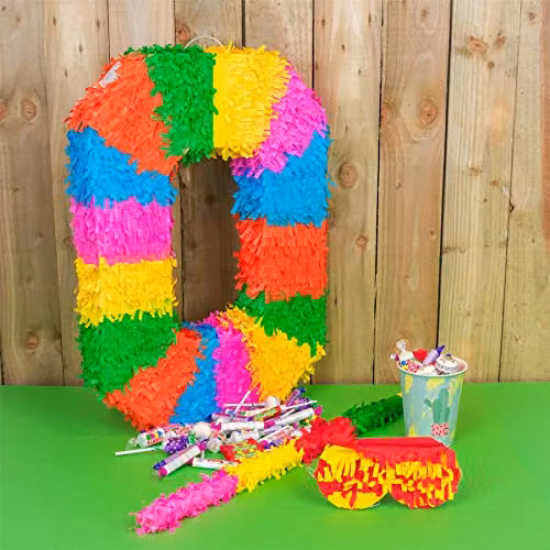 Fax Potato Number 0 Pop-Out Piñata Set with Stick and Blindfold in Multicolour – 2