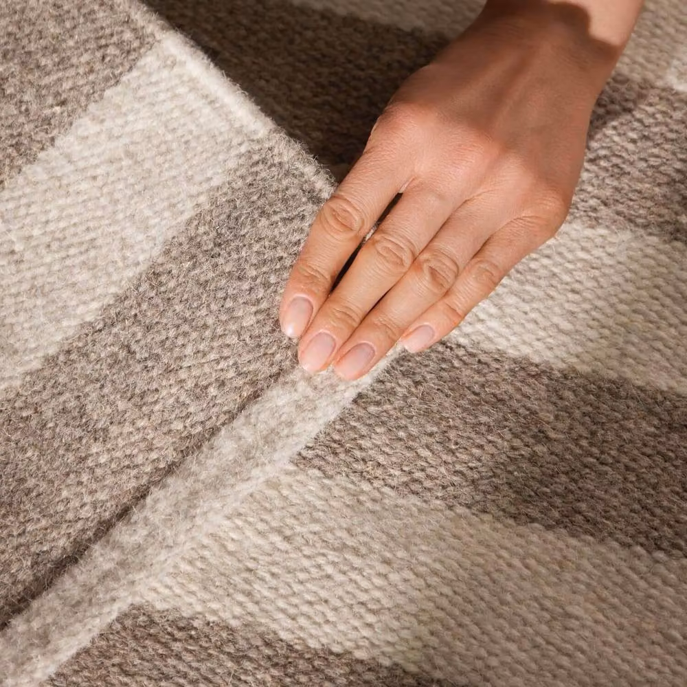 THE RUGS Vika Handwoven Wool Striped Reversible Rug in Grey, W: 80 cm, L: 200 cm – 3