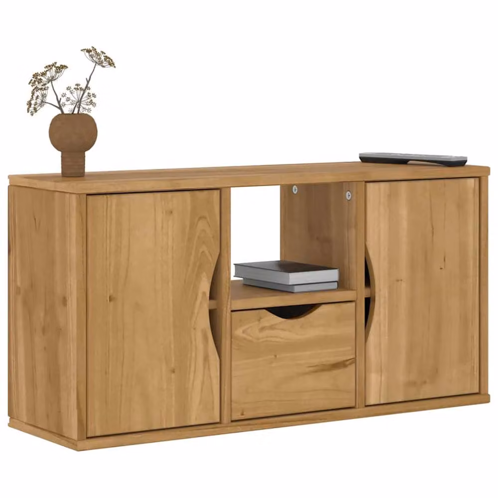 Berkfield Home ODDA TV Cabinet in Brown Solid Pine Wood, W/D/H: 79 x 24 x 40 cm – 2