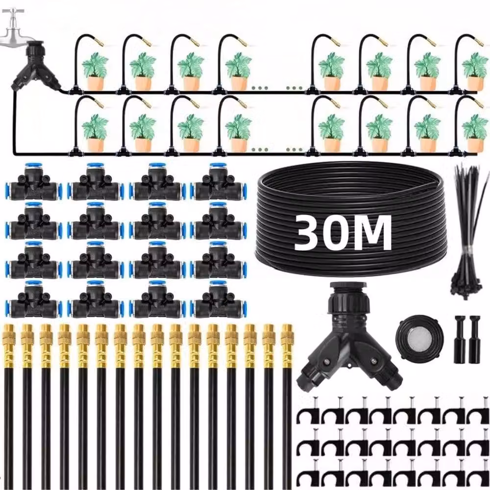 FLAVORA Automatic Drip Irrigation Kit with 30m Hose, 117 Pieces, Black – 3