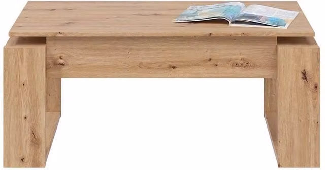 CALICOSY Ciara Designer Lift-Top Coffee Table in Light Oak