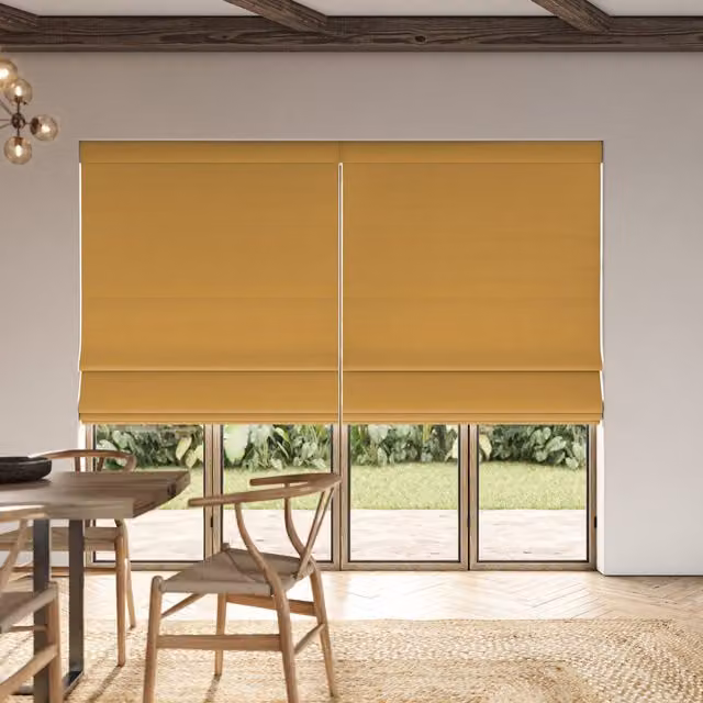 Ante Decor Fortress No Joins Dimout Made To Measure Roman Blind in Yellow