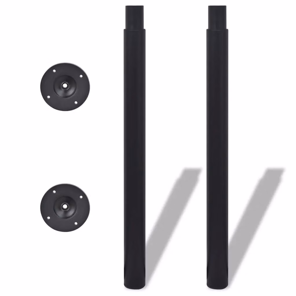 Berkfield Home Set of 2 Matt Black Telescopic Metal Table Legs, Height: 710 mm - 1100 mm – 2