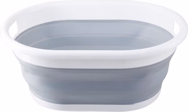 Orsina Collapsible Laundry Basket with Handles in Grey and White
