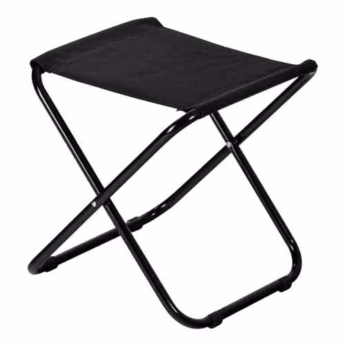 Harbour Housewares Pack of 2 Black Canvas Folding Stools with Powder Coated Steel Frame – 3