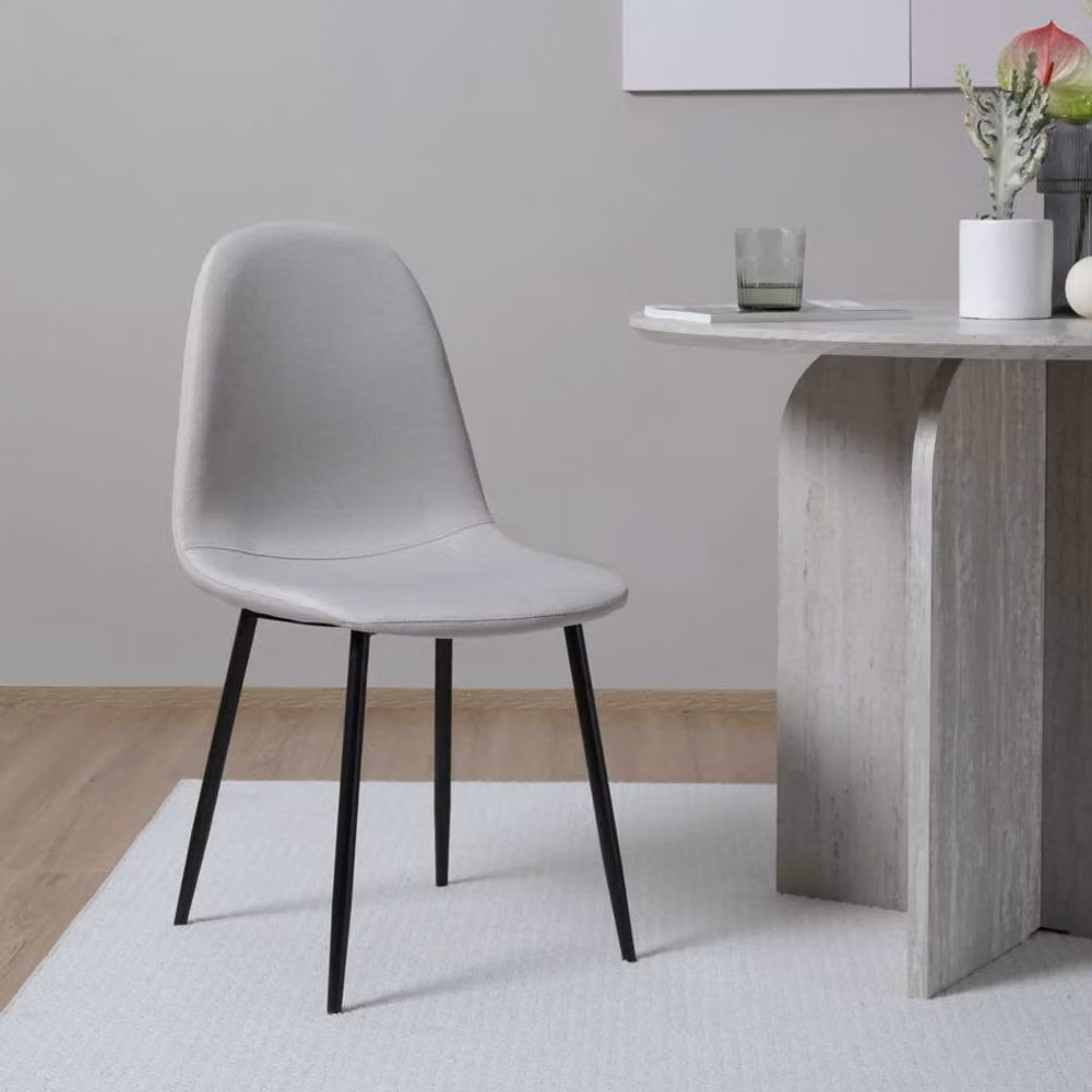 Home Garden Direct Asteria Dining Chairs Set of 2 in Beige Linen and Metal – 2