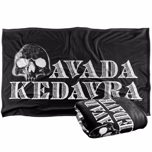 LOGOVISION Harry Potter Avada Kedavra Super Soft Silky Touch Fleece Throw Blanket, Multicolour, W: 91.44 cm x D: 147 cm – 1