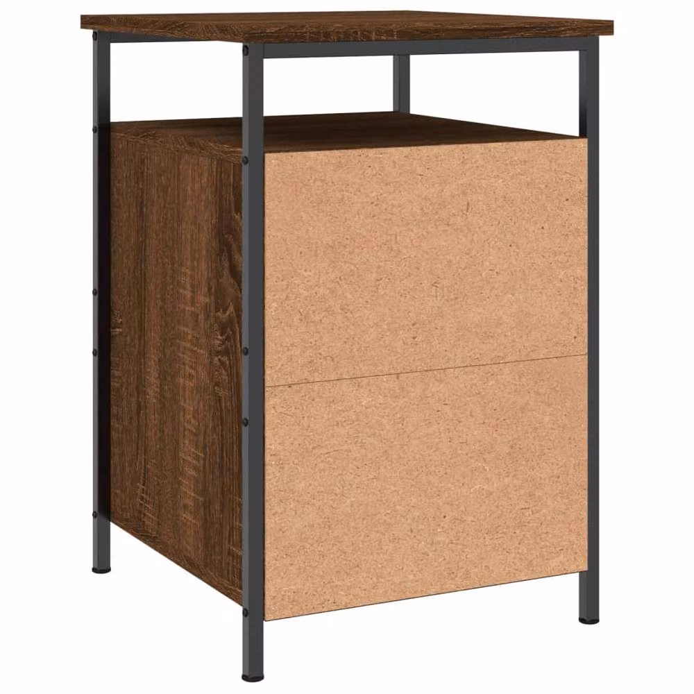 Berkfield Home Set of 2 Durable Bedside Cabinets in Brown Oak, W/D/H: 40 x 42 x 60 cm – 5