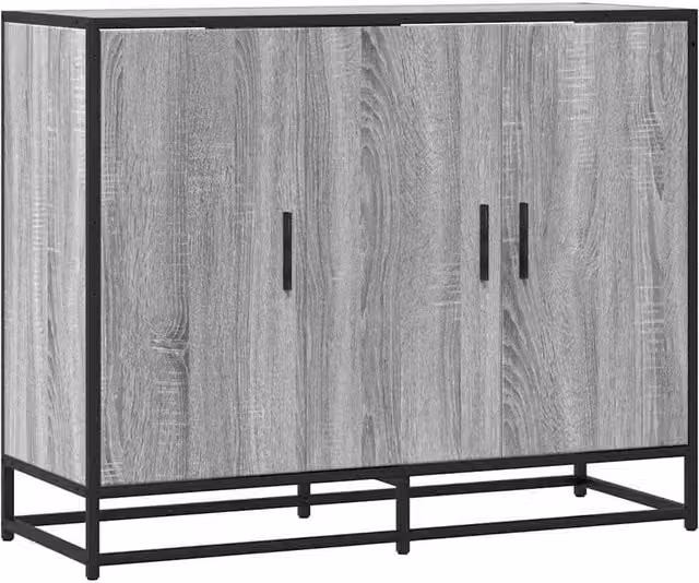 Berkfield Home Grey Sonoma Sideboard in Engineered Wood, W/D/H: 94 x 35 x 76 cm – 1