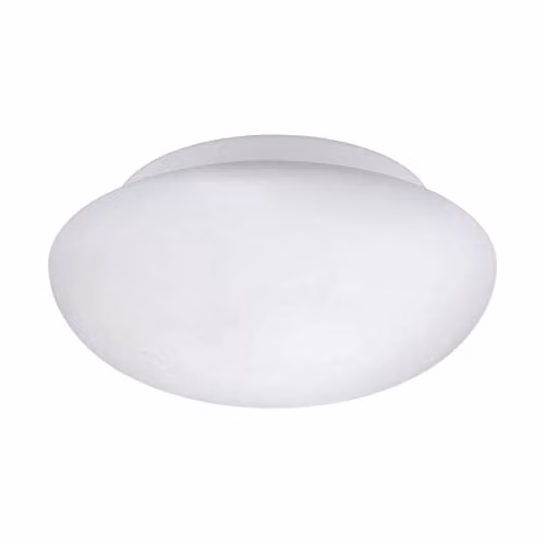 Loops Modern Round Wall and Ceiling Light in White with Opal Glass Shade and E27 Bulb Socket