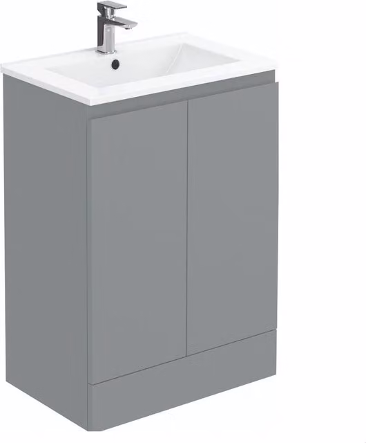 Balterley Matt Grey Freestanding Vanity Basin Unit, W: 60 cm, H: 80 cm – 1