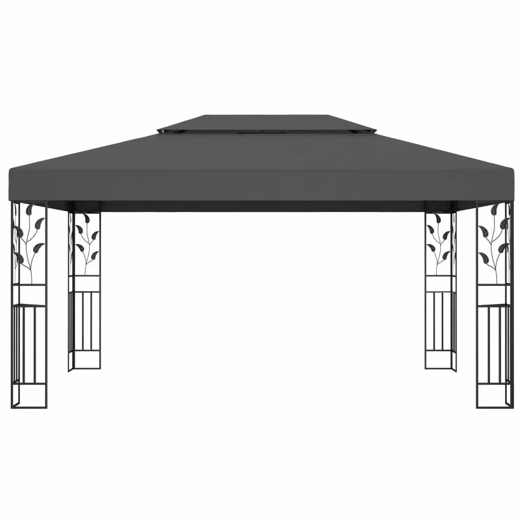 Berkfield Home Double Roof Gazebo in Anthracite and Black, W: 400 cm, D: 300 cm, H: 273 cm – 2