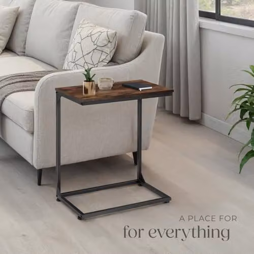 tectake Cardiff Industrial Style Bedside Table in Black and Brown, W/D/H: 55.5 x 35 x 67 cm – 5