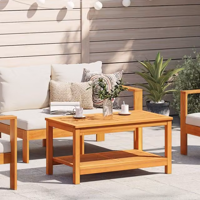 Berkfield Home Modern Rectangular Coffee Table in Brown Solid Acacia Wood, W/D/H: 110 x 55 x 45 cm – 1