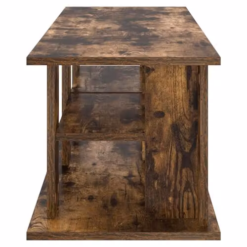 vidaXL Modern Oak TV Stand in Smoked Brown, W/D/H: 96 x 35 x 33.5 cm – 3