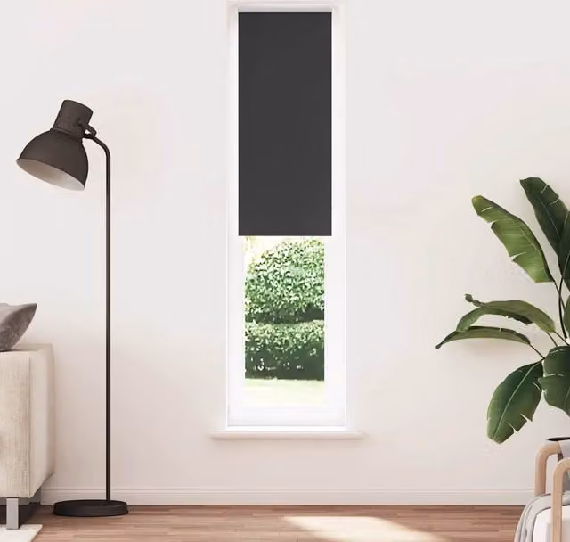 Berkfield Home Blackout Roller Blind, Black Polyester, W: 50 cm, H: 230 cm – 1