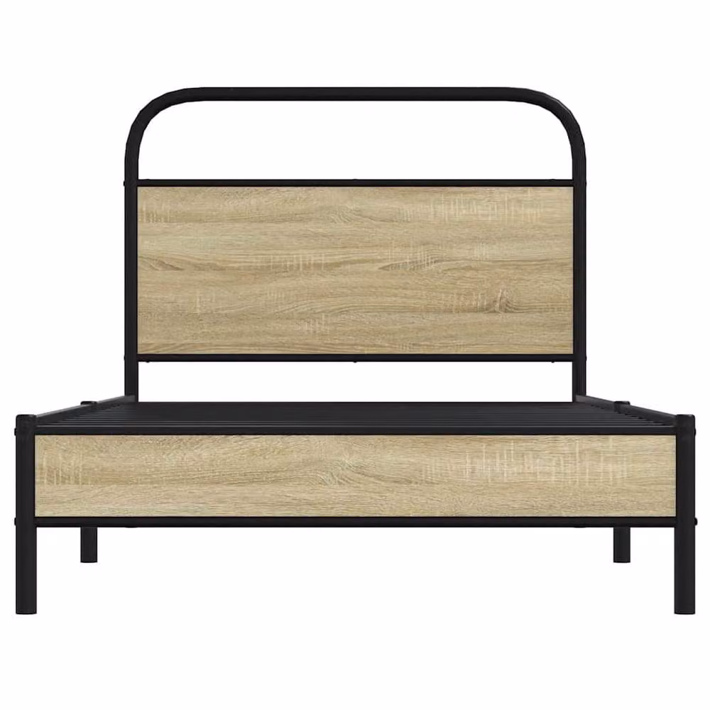 Berkfield Home Single Bed Frame in Sonoma Oak and Brown Engineered Wood, W/D/H: 90 x 190 cm – 3